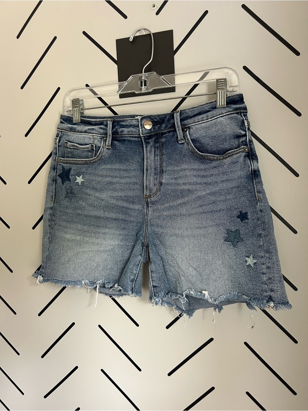 Driftwood Anthropologie Denim Stars Embroidery Distressed Woman Shorts